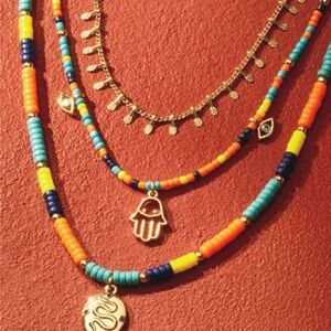 Saharan Sunset Layered Beaded Necklace